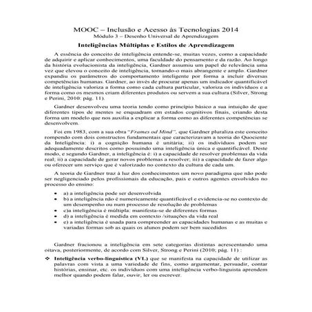 Desenho universal de aprendizagem trabalho