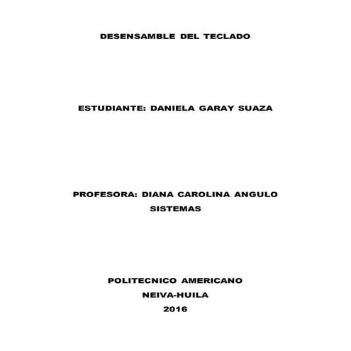 Desensamble del teclado