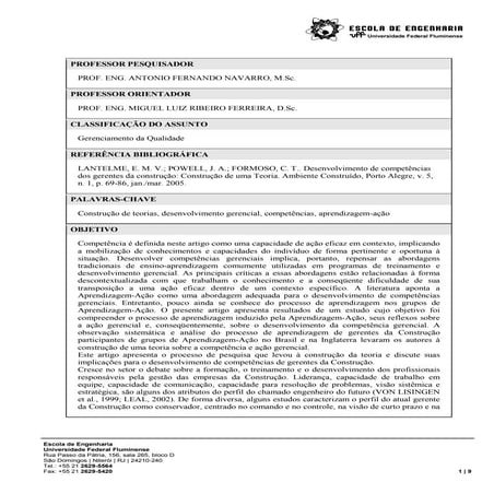 Desenvolvendo competências dos gerentes da indústria da construção civil - tr...