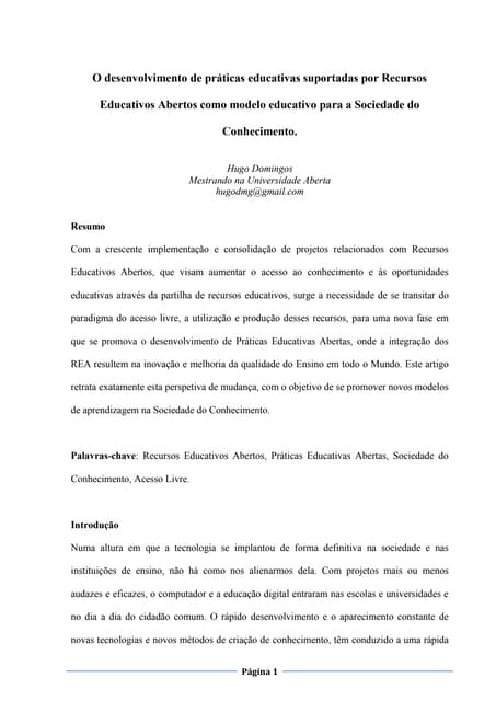 O desenvolvimento de práticas educa...