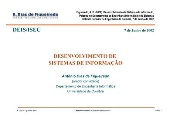 Desenvolvimento de Sistemas de Informação