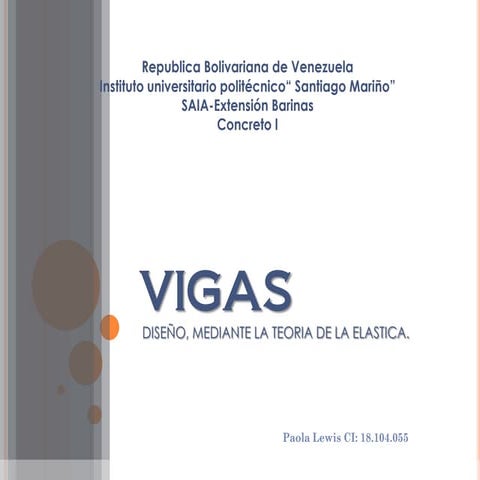 Deseño de vigas teoria elastica