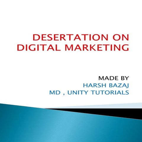 Desertation on digital marketing