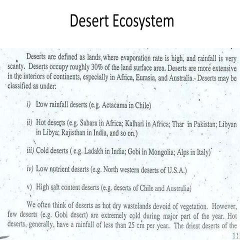 Desert ecosystem and rangeland BY Muhammad Fahad Ansari  12IEEM14