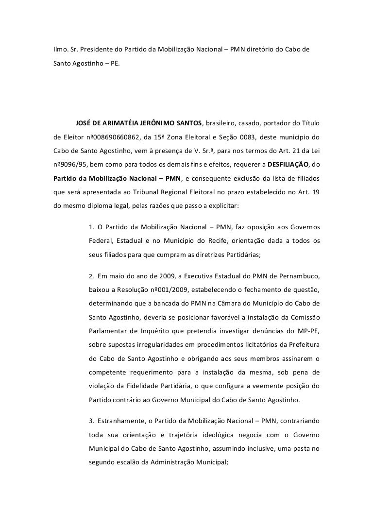 Carta de Desfiliação Arimatéia