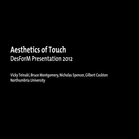 Aesthetics of Touch: Desform Conference