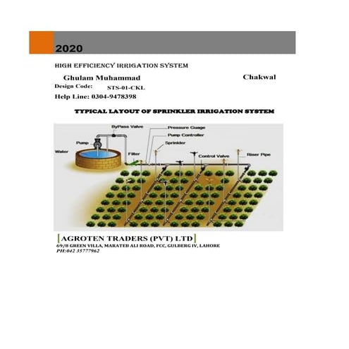 Designing of sprinkler irrigation system