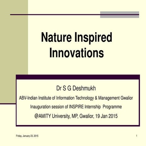 Deshmukh nature inspired innovations