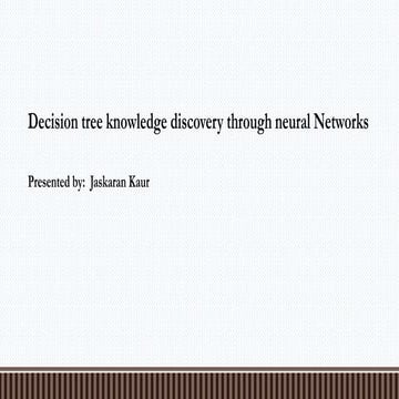 Desicion tree and neural networks