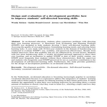 Design And Evaluation Of A Development Portfolio How To Improve ...