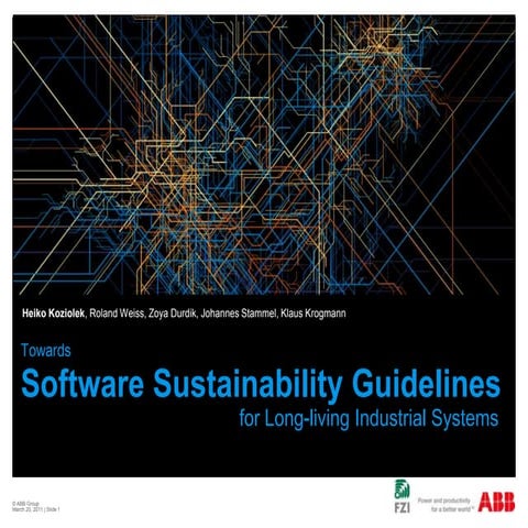 Towards Software Sustainability Guides for Industrial Software Systems