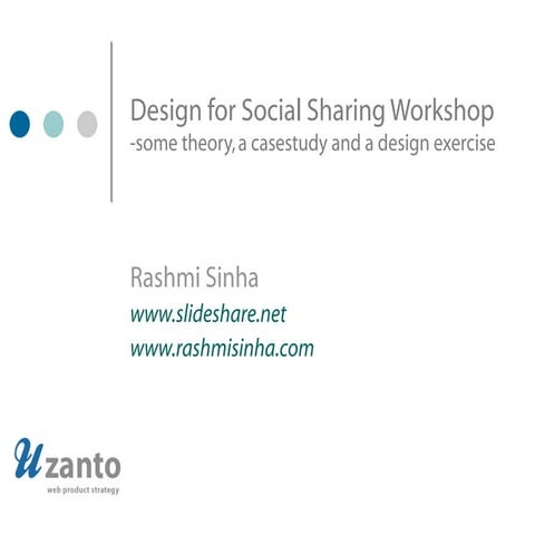Design for Social Sharing Workshop
