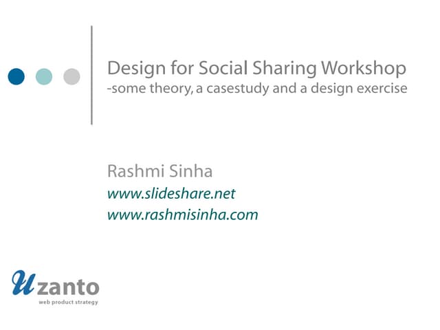 Design for Social Sharing Workshop