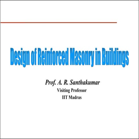 Design of Reinforced Masonry