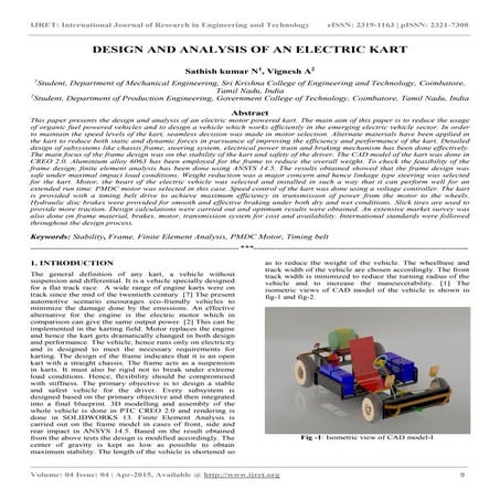 Design and analysis of an electric kart