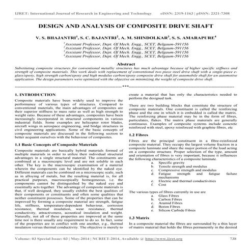 Design and analysis of composite drive shaft | PDF