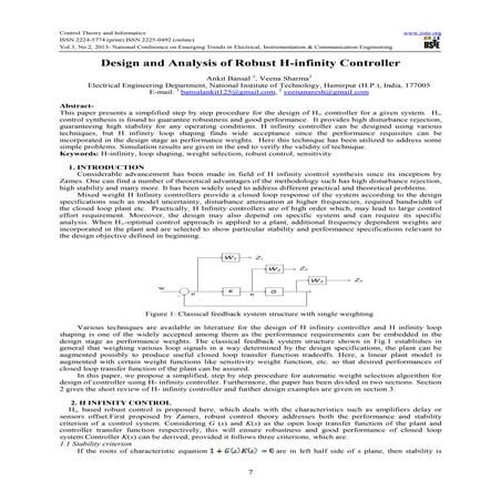 Design and analysis of robust h infinity controller | PDF