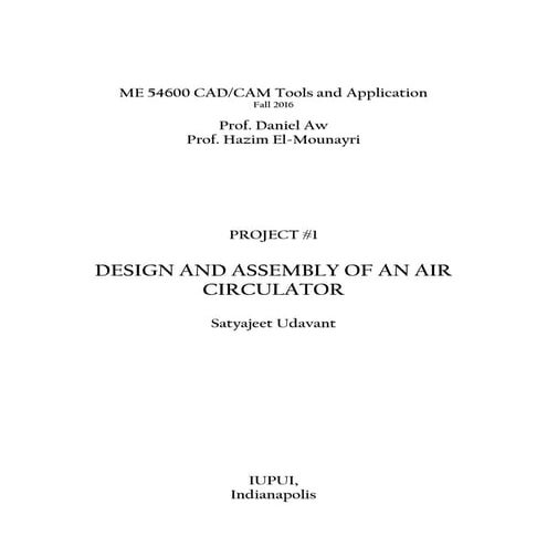 Design and assembly of air circulator