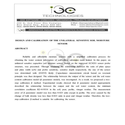Soil Moisture Sensor Installation | PDF