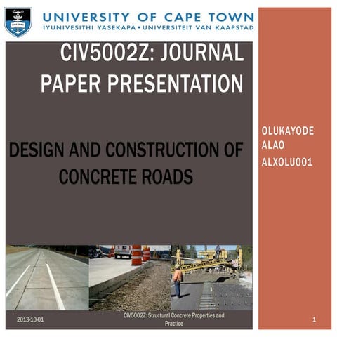 Design and construction of concrete roads