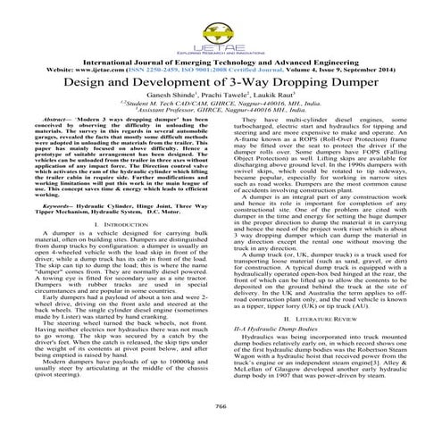 Design and development of 3 way dropping dumper