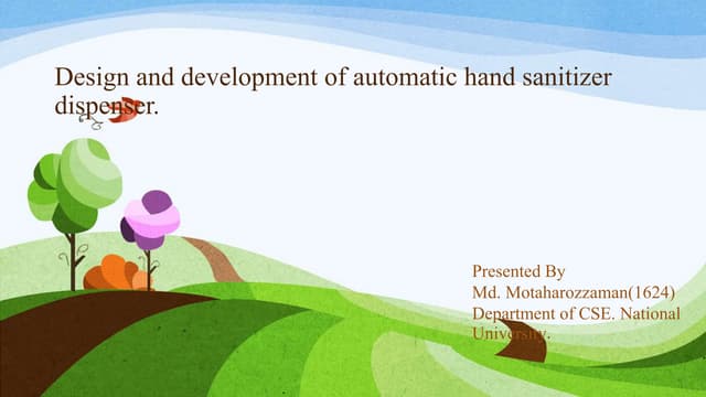 Design and development of automatic hand sanitizer dispenser Circuit Diagram