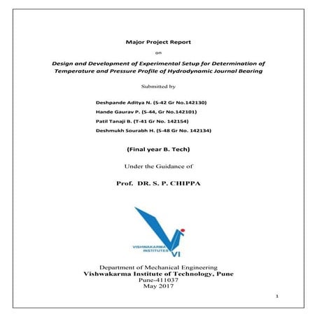 Tribology- Design and Development of Experimental Setup for Determination of ...