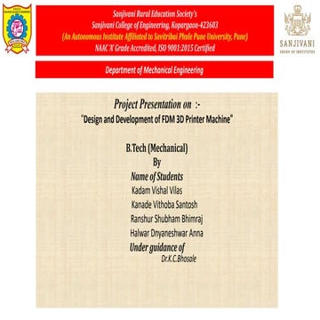 Design and Development of FDM 3D Printer Machine.pptx