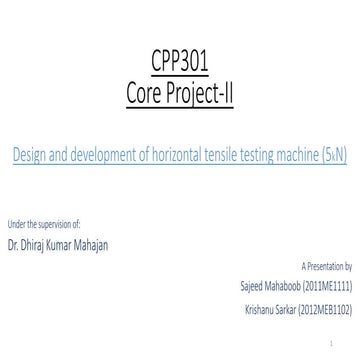 Design and development of horizontal tensile testing machine (5kN)
