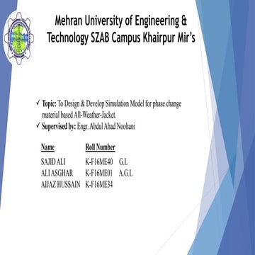 Design and development of phase change material based all weather jacket