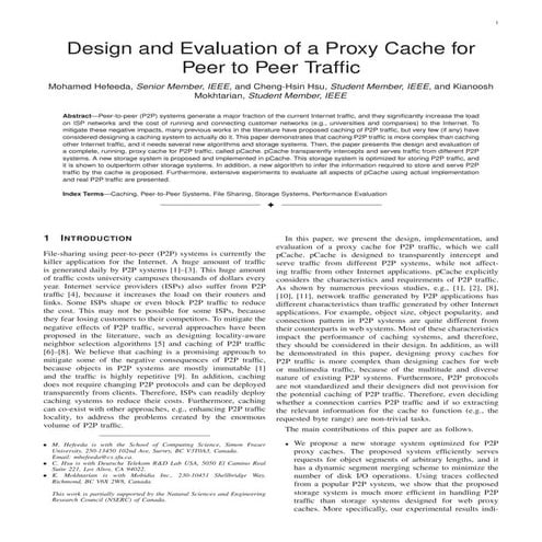Design and evaluation of a proxy cache for