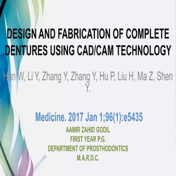 Design and fabrication of complete dentures using cad