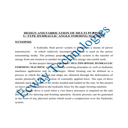 Design and fabrication of multi purpose hydraulic type angle forming machine