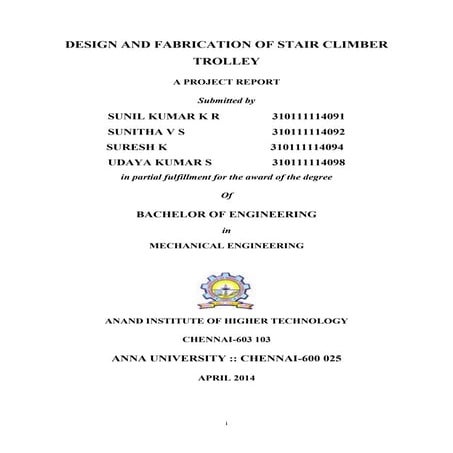 Design and fabrication of stair climber trolley