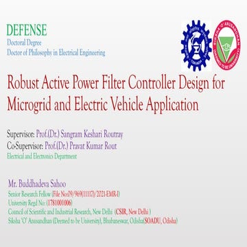 Design and implementation of active power filter for harmonic elimination and...