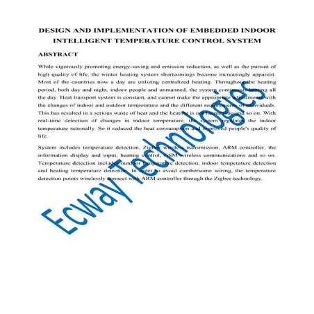 Design and implementation of embedded indoor intelligent temperature control ...