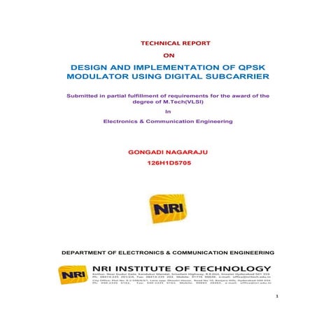 Design and implementation of qpsk modulator using digital subcarrier