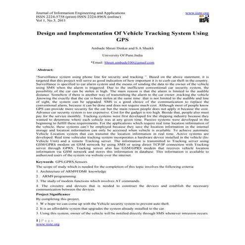 Design and implementation of vehicle tracking system using gps