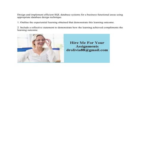 Design and implement efficient SQL database systems for a business fun.docx