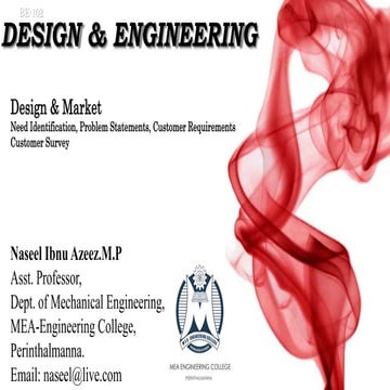 Design and Market: Customer Requirements Market Survey