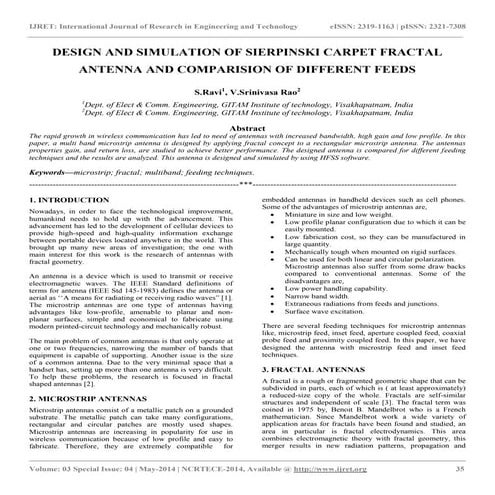 Design and simulation of sierpinski carpet fractal antenna and comparision of...