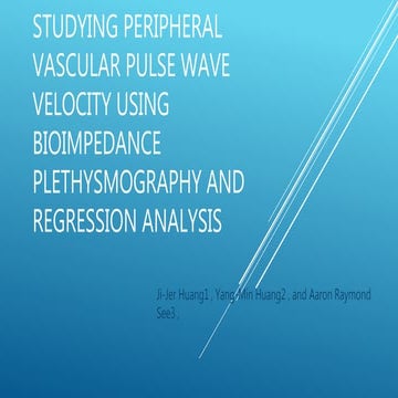Studying Peripheral Vascular Pulse Wave Velocity Using Bioimpedance Plethysmo...