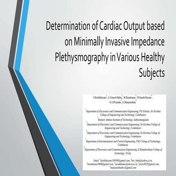 Determination of Cardiac Output based on Minimally Invasive Impedance Plethys...