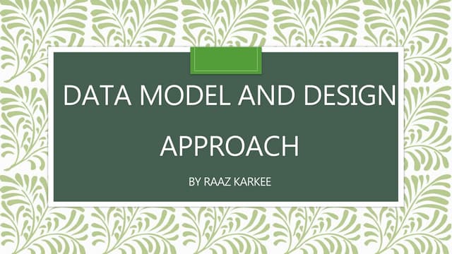 Design approach