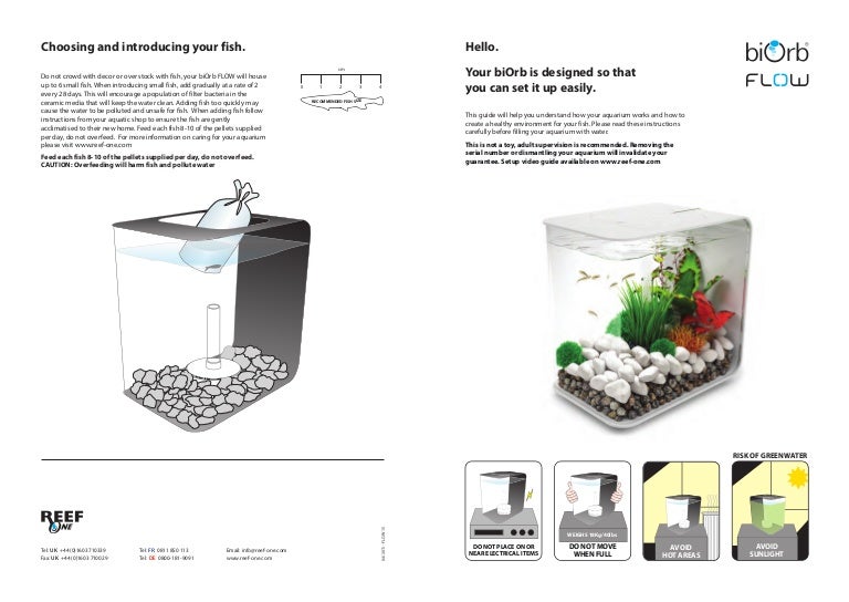 Handleiding installatie BiOrb Flow aquarium