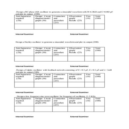 Design a rc phase shift oscillator to generate a sinusoidal waveform with r