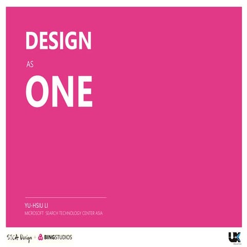 Yu-Hsiu Li Design as one UXMY