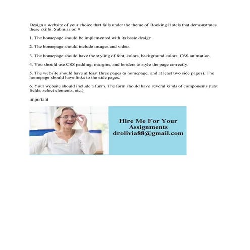 Design a website of your choice that falls under the theme of Booking.docx