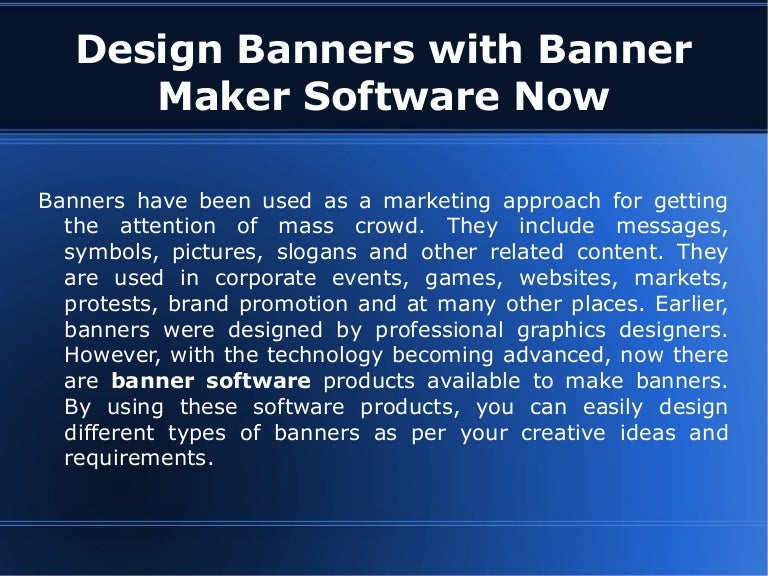 Design banners with banner maker software now