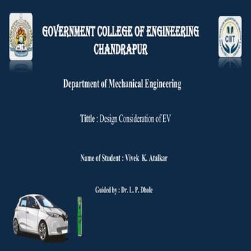 Design Consideration of Electric vehicle